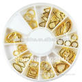 different shapes super flash metal rims nail accessories metal ring circle star rings